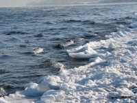   :  , . Photo of Lake Baikal in winter. Southern coast of Lake Baikal in winter, in January