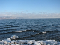   :  , . Photo of Lake Baikal in winter. Southern coast of Lake Baikal in winter, in January
