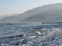 Байкал зимой фото: южное побережье, январь. Photo of Lake Baikal in winter. Southern coast of Lake Baikal in winter, in January