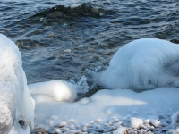   :  , . Photo of Lake Baikal in winter. Southern coast of Lake Baikal in winter, in January