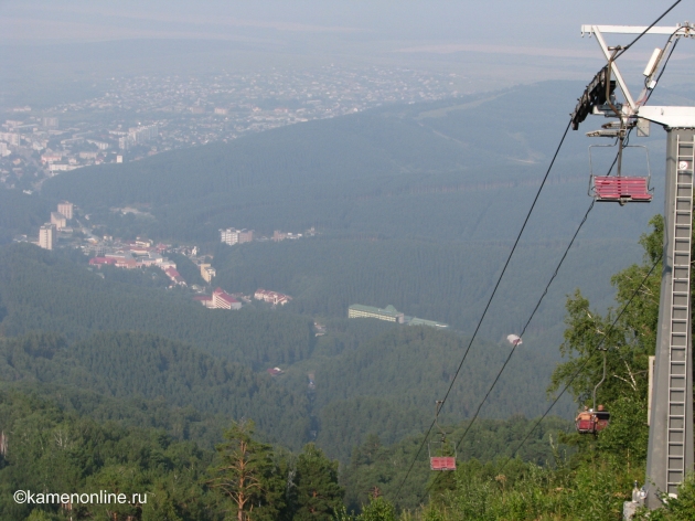        . This is a view of the resort area of Belokuriha from the Tserkovka Mount