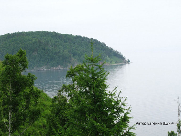   .   .      .  . Photo of Lake Baikal. Southern coast of Lake Baikal, Circum-Baikal Railway, in August. Polovinny cape